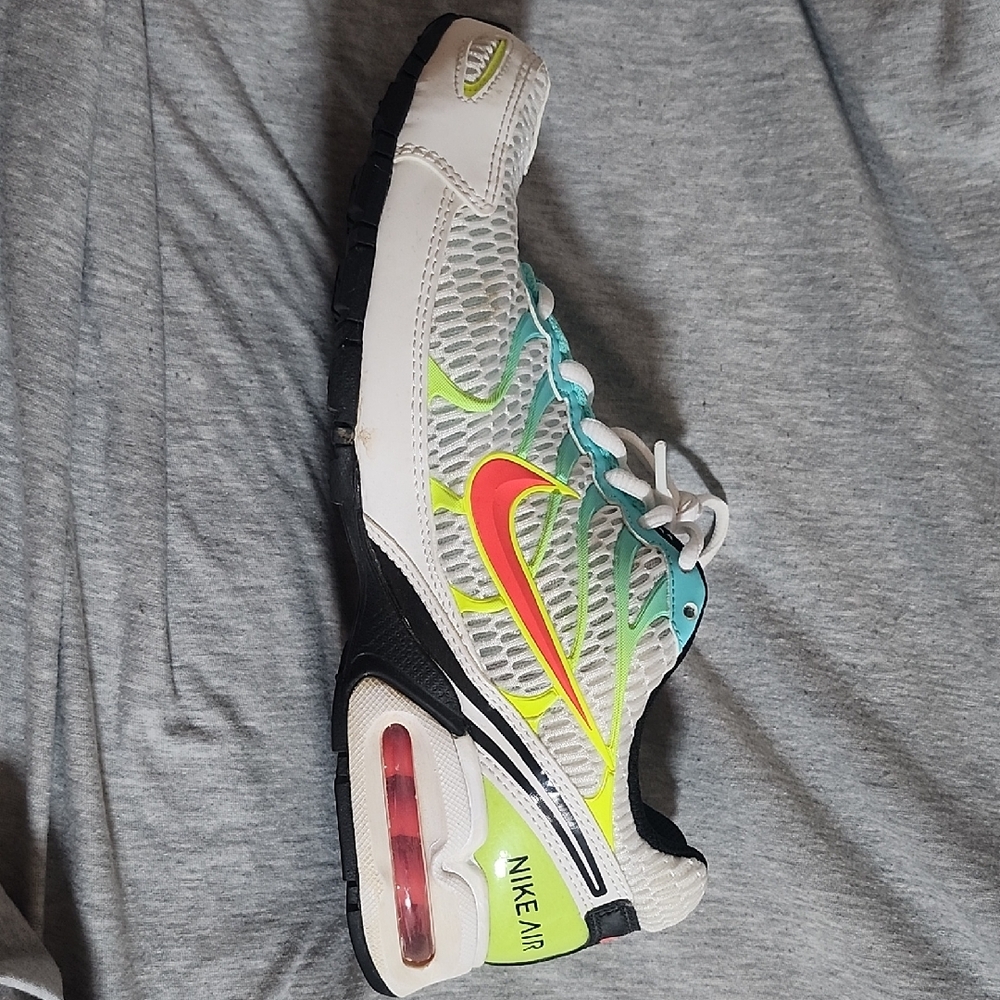 Nike Women's Sneakers White Black with Neon Pink and Yellow